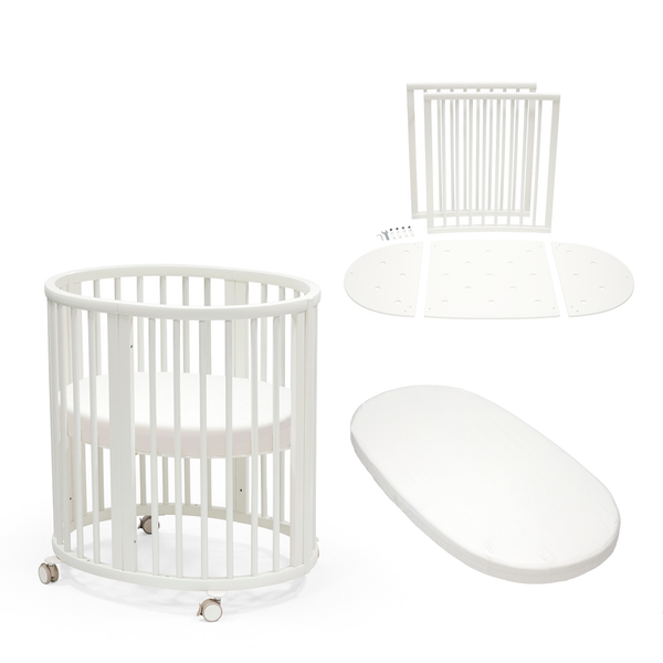 Stokke Bundle including a Sleepi, Sleepi Extension and Sleepi Mattress - White