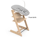 Natural Tripp Trapp chair with a newborn set